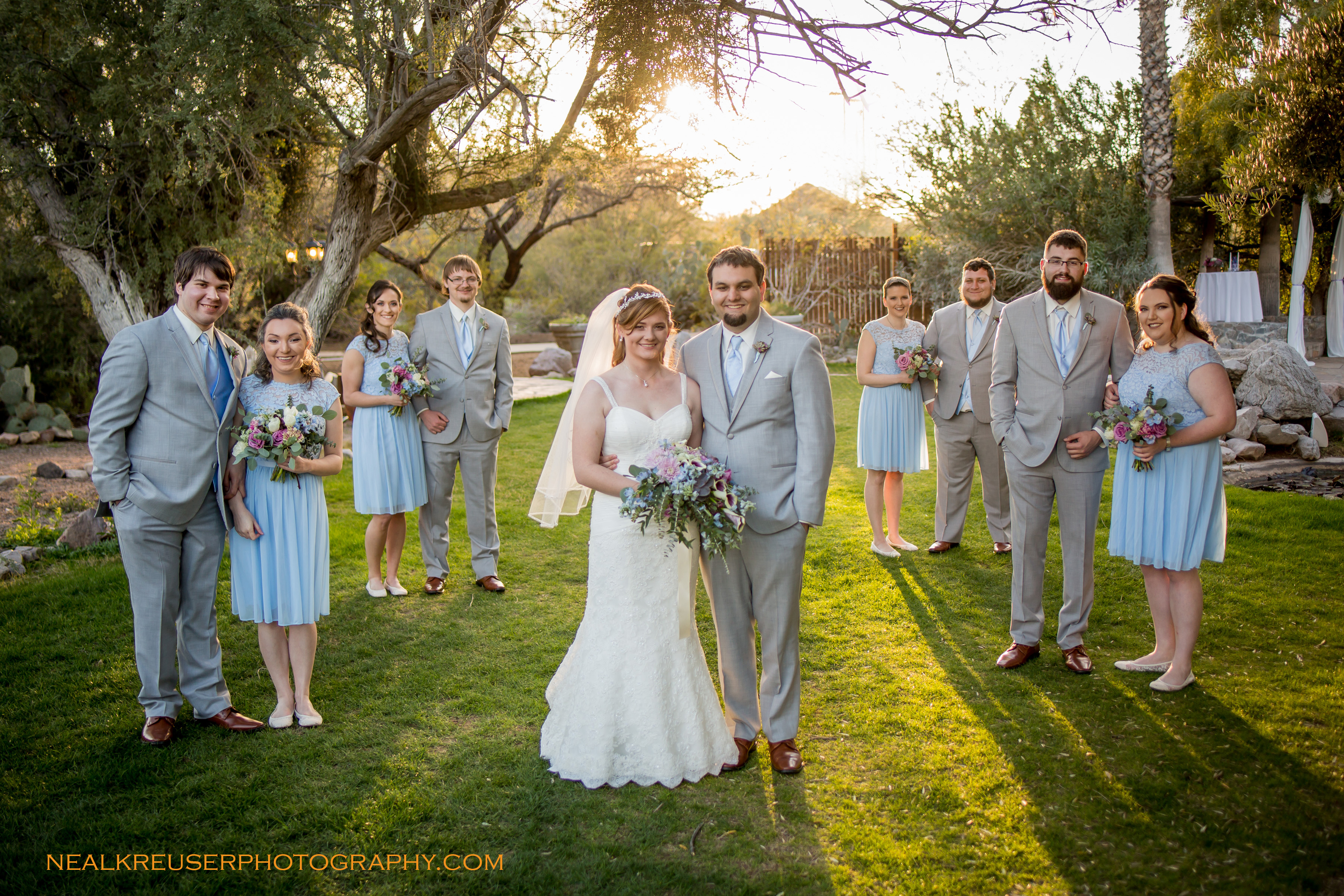 Wedding Party on a grassy area